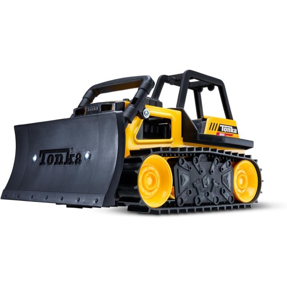 Tonka Steel Classics Bulldozer - Made with Steel & Sturdy Plastic, Yellow Toy Construction Truck