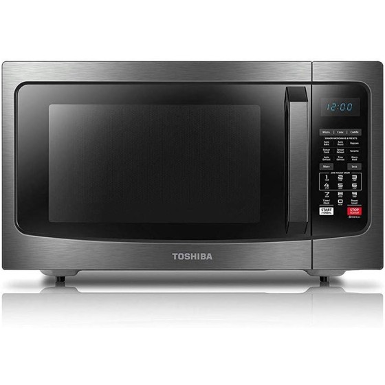 Toshiba EC042A5C-BS Microwave Oven with Convection Function, Smart Sensor, Easy-to-clean Stainless Steel Interior and ECO Mode, 1.5 cu. ft. , 1000W, Black Stainless Steel