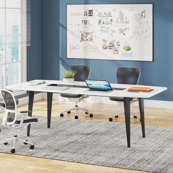 Tribesigns 6FT Conference Table, 70.86L x 35.43W x 29.52H Inches Boat Shaped Meeting Table, Modern Seminar Table for Office Meeting Conference Room